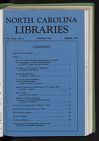 North Carolina Libraries, Vol. 34,  no. 2